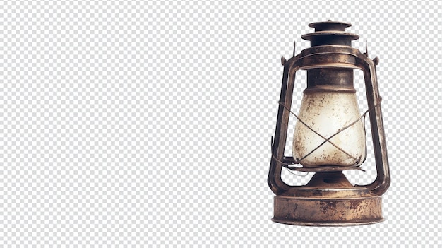 Lampa olejowa w stylu vintage izolowana na białym doskonała do koncepcji oświetlenia Nostalgiczny dekor i ilustracje na tematy historyczne