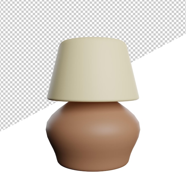 Lampa Stołowa Pokój Widok Z Przodu Ilustracja 3d Renderująca Przezroczyste Tło Ikona