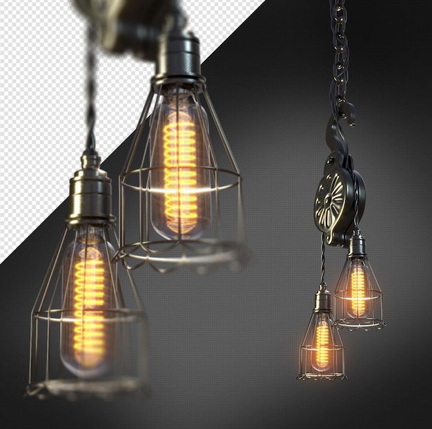 Lampa wisząca z żelaznym hakiem