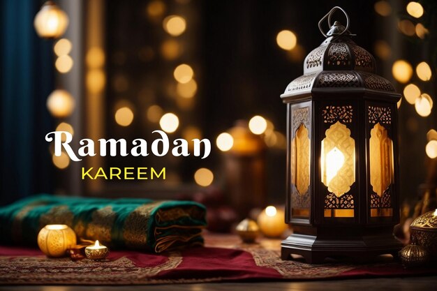 lampy ramadan kareem na tle bokeh