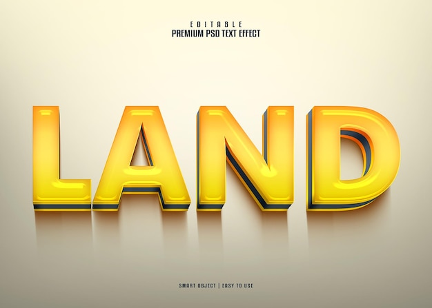 Land bewerkbare premium 3D psd tekst effect