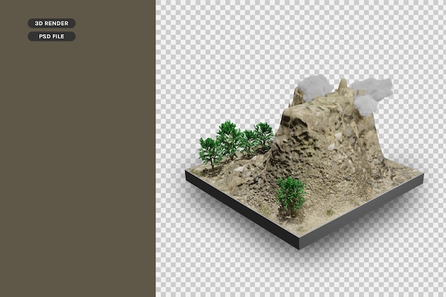 Land en bomen 3D Render