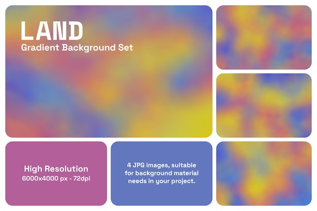 land gradient background set