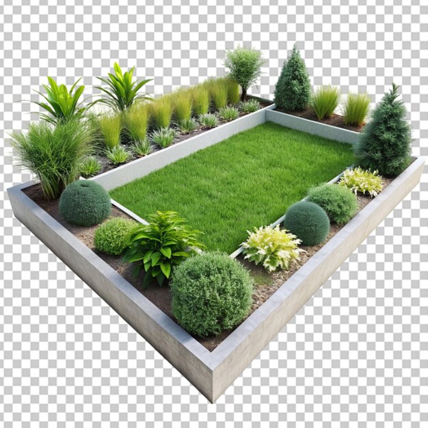 Land piece with green grass realistic