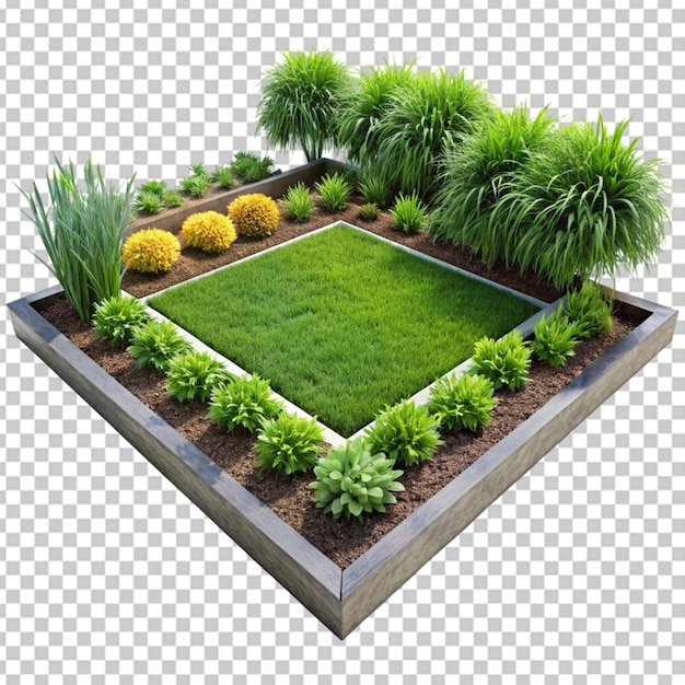 Land piece with green grass realistic