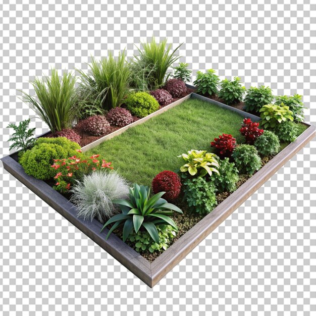 PSD land piece with green grass realistic