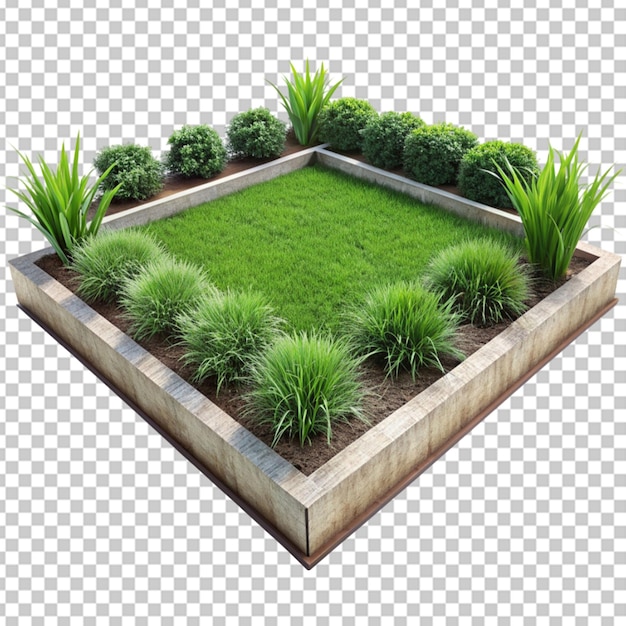 PSD land piece with green grass realistic