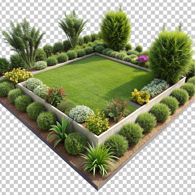 Land piece with green grass realistic