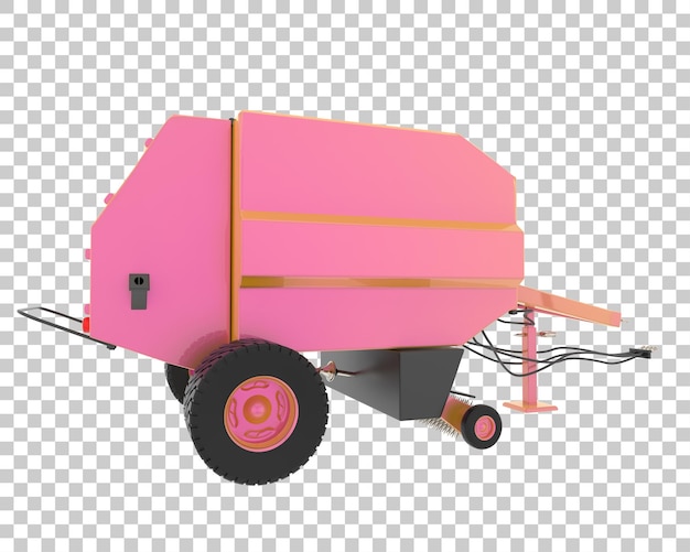 PSD landbouwaanhangwagen op transparante achtergrond 3d teruggevende illustratie