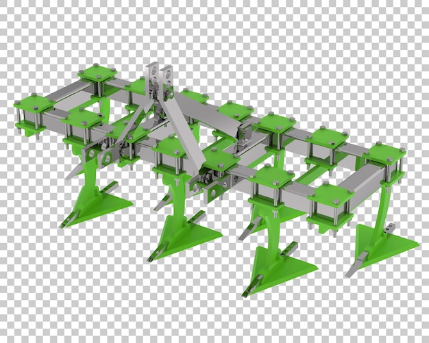 Landbouwhulpmiddel voor tractor op transparante 3d teruggevende illustratie als achtergrond