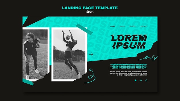 PSD landing page for american football game