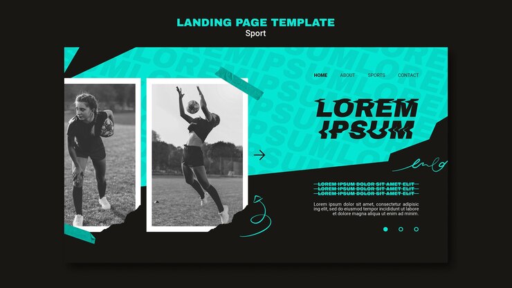 PSD landing page for american football game
