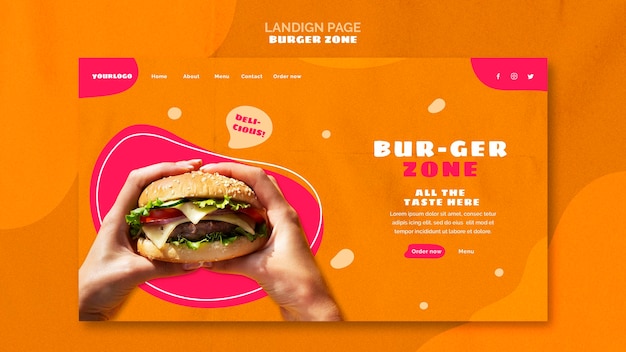 PSD landing page for burger restaurant