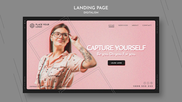 PSD landing page for capture yourself theme