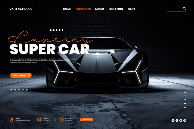 PSD landing page car template design