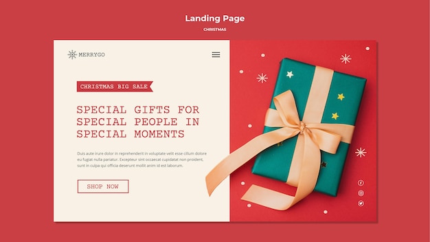 Landing page for christmas sale