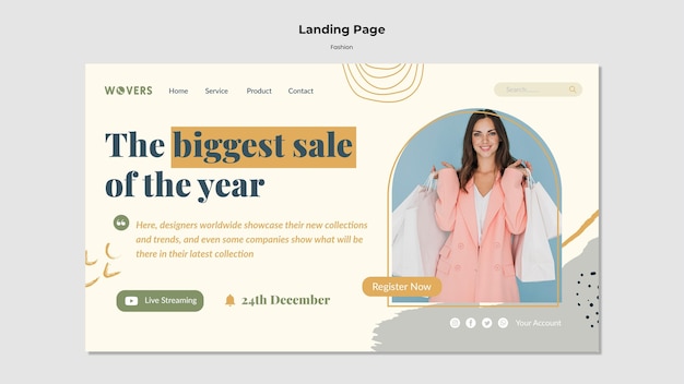 Landing page for fashion sales