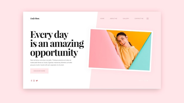 Landing page for freelance business work