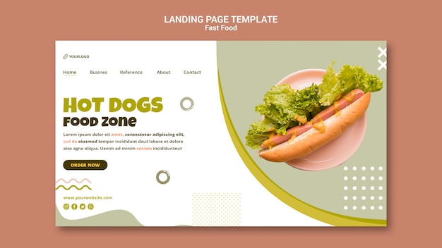 Pagina di destinazione per ristorante hot dog