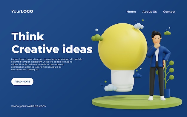 PSD landing page men are thinking of ideas home page uiux premium psd