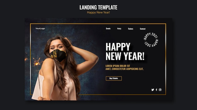 Landing page for new year celebration