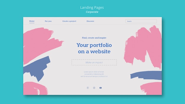 PSD landing page for painting portfolio on website