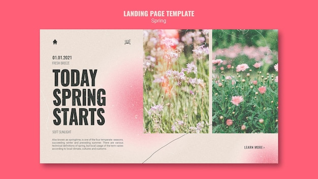 PSD landing page for springtime with flowers