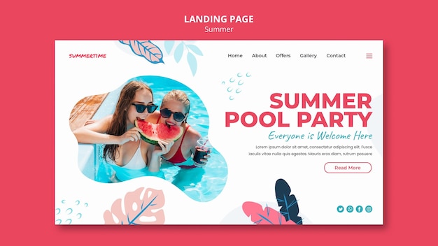 Landing page for summer fun at the pool