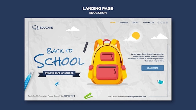 PSD landing page template for back to school