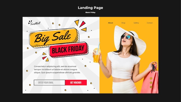 PSD landing page template for black friday sale