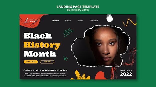 Landing page template for black history month celebration