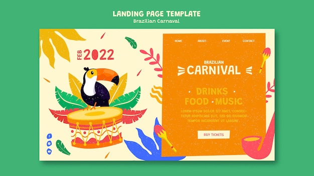 Landing page template for brazilian carnival