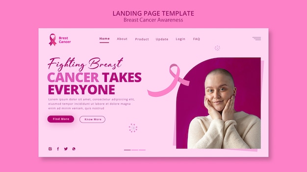 Landing page template for breast cancer awareness month
