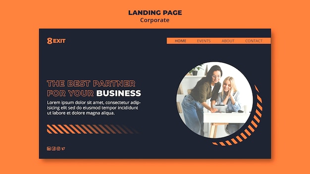 PSD landing page template for business corporation