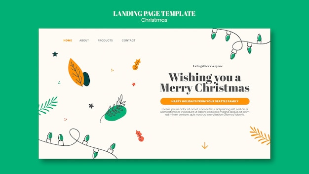 PSD landing page template for christmas