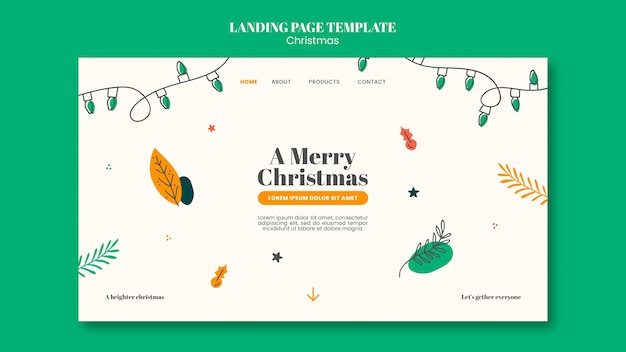 PSD landing page template for christmas