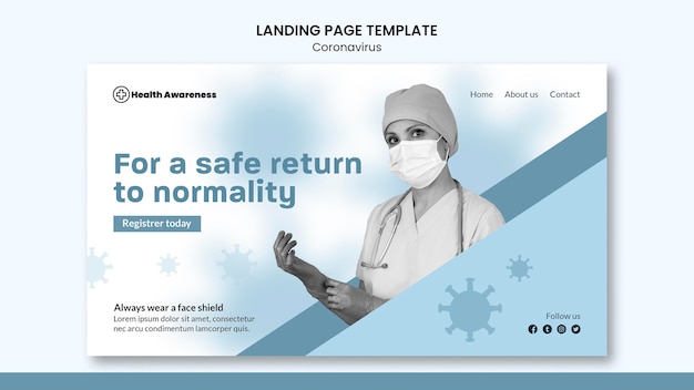 Landing page template for coronavirus pandemic