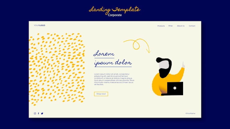 PSD landing page template for corporate business
