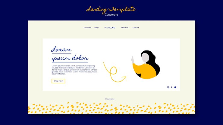 PSD landing page template for corporate business