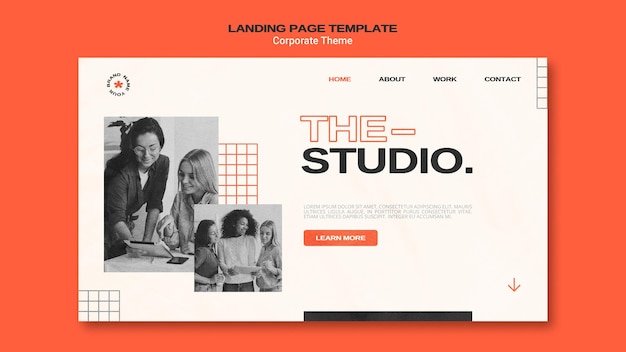 PSD landing page template for corporate studio