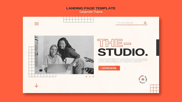 Landing page template for corporate studio