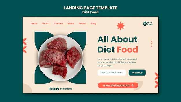 PSD landing page template for diet food