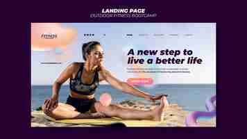 PSD landing page template for fitness outdoors