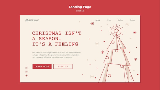 PSD クリスマスセールのランディングページテンプレート