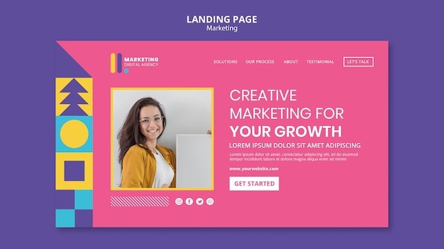 PSD クリエイティブマーケティングエージェンシーのランディングページテンプレート