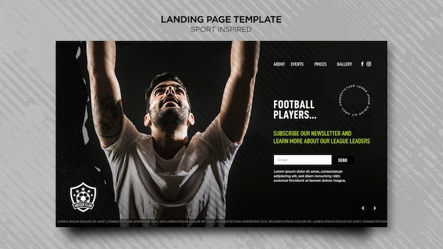 Landing page template for football club