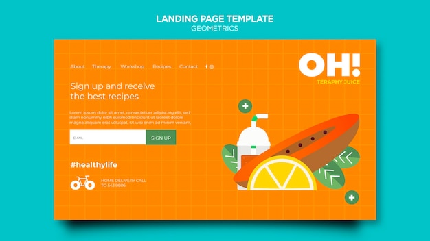 Шаблон целевой страницы для рецептов фруктовых смузи
