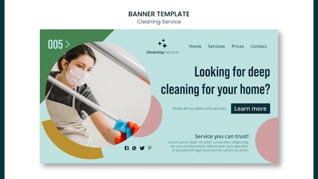 PSD ハウスクリーニング会社のランディングページテンプレート