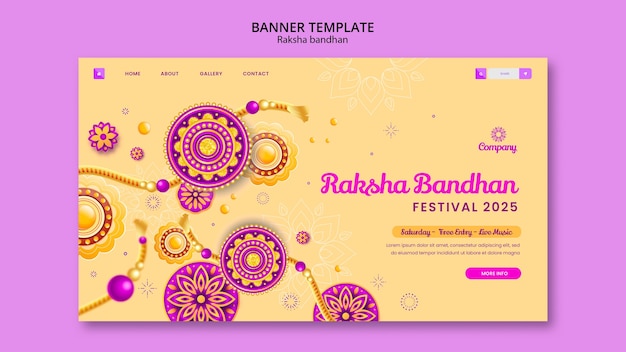 PSD raksha bandhan 축하를 위한 랜딩 페이지 템플릿