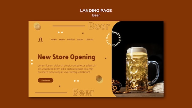 PSD landing page template for fresh beer